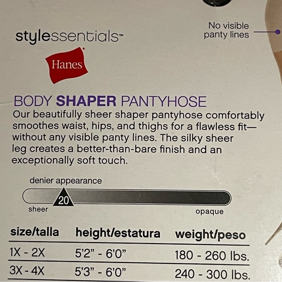 Hanes Body shaper Pantyhose size: 1X/2X - Picture 8 of 8